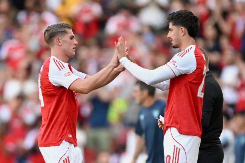 Havertz và Gyokeres khiến HLV <a rel='dofollow' href='https://thethao365.me/page/mikel-arteta.html'>Mikel Arteta</a> phải “đau đầu” chọn người đá chính (Ảnh: Evening Standard).