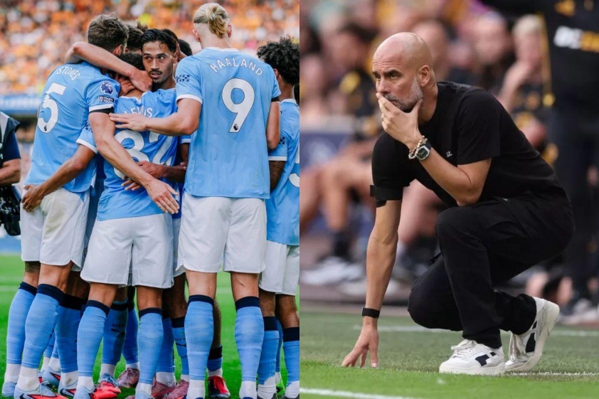 Đè bẹp Wolves ngày ra quân, <a rel='dofollow' href='https://thethao365.me/page/pep-guardiola.html'>Pep Guardiola</a> vẫn cảnh báo đội hình Man City “không lành mạnh” (Ảnh: MEN).