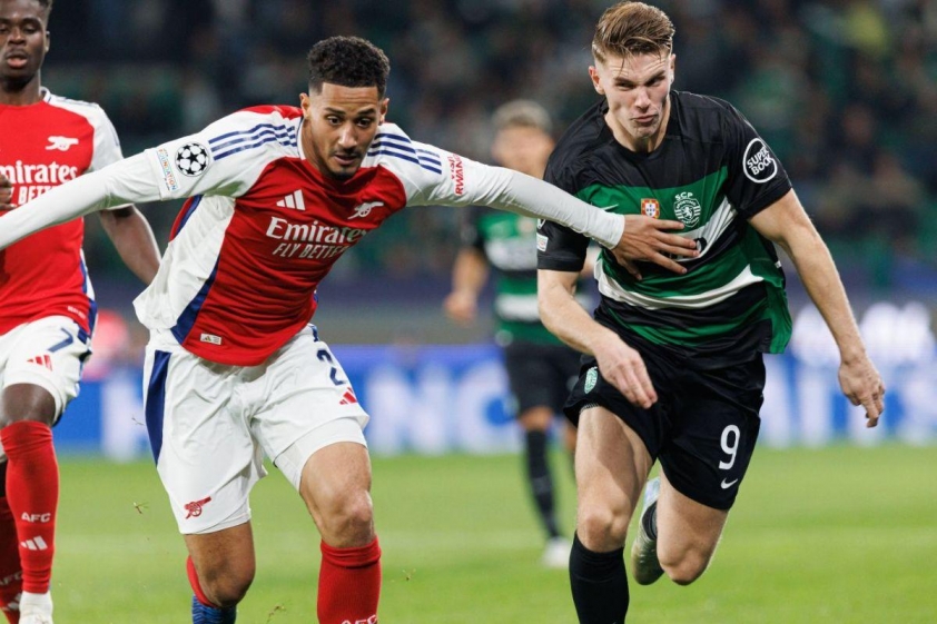 Saliba từng đối đầu Gyokeres tại C1 (Ảnh: Football365).