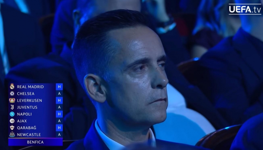 Đại diện Benfica tại buổi lễ bốc thăm. (Ảnh UEFA.tv)