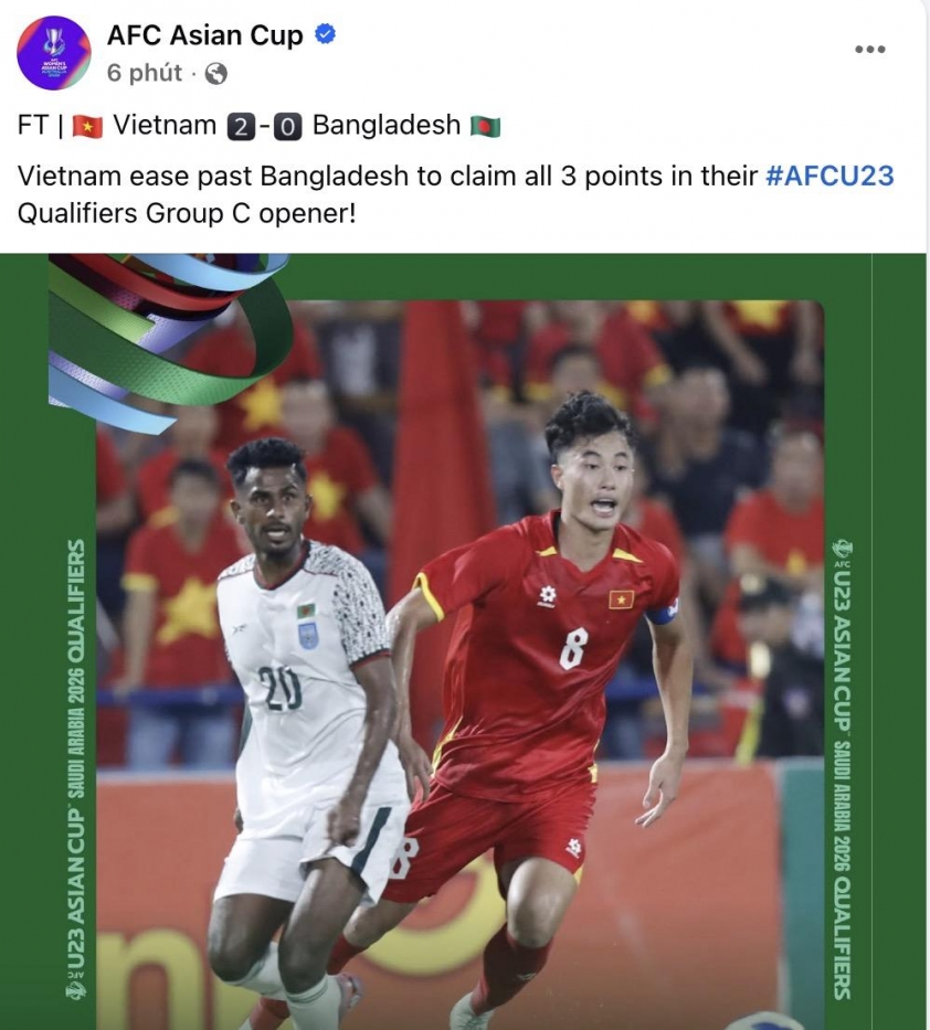 AFC thốt lên 1 điều khi U23 Việt Nam thắng dễ Bangladesh 697258