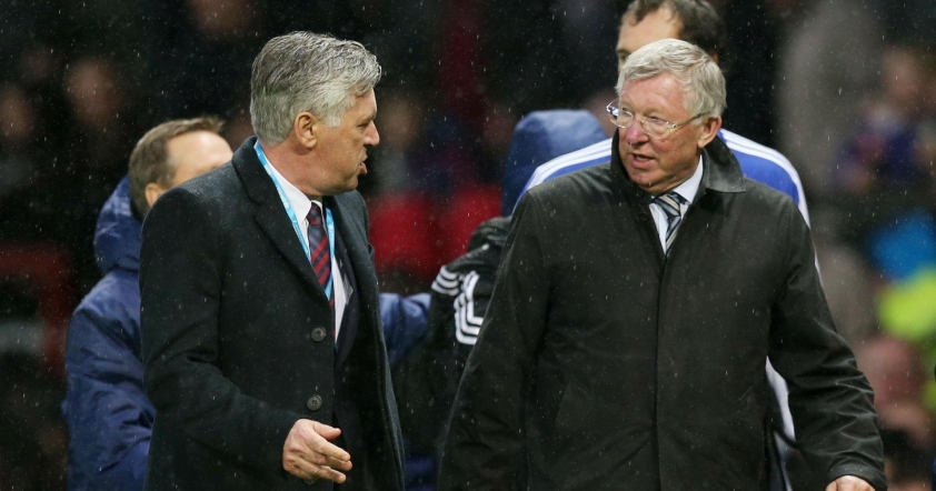 Ancelotti phá kỷ lục ra sân nhiều nhất của Sir Alex Ferguson tại Cúp C1 (Ảnh: Getty).