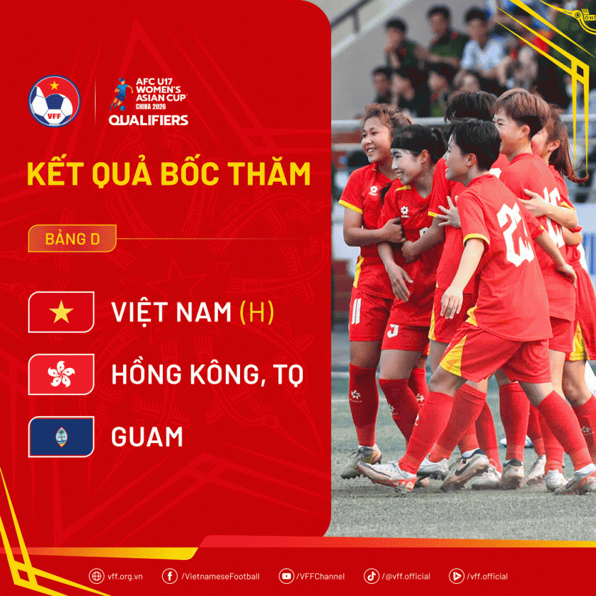 Lịch thi đấu của U17 Việt Nam tại vòng loại U17 nữ châu Á 2026 680006