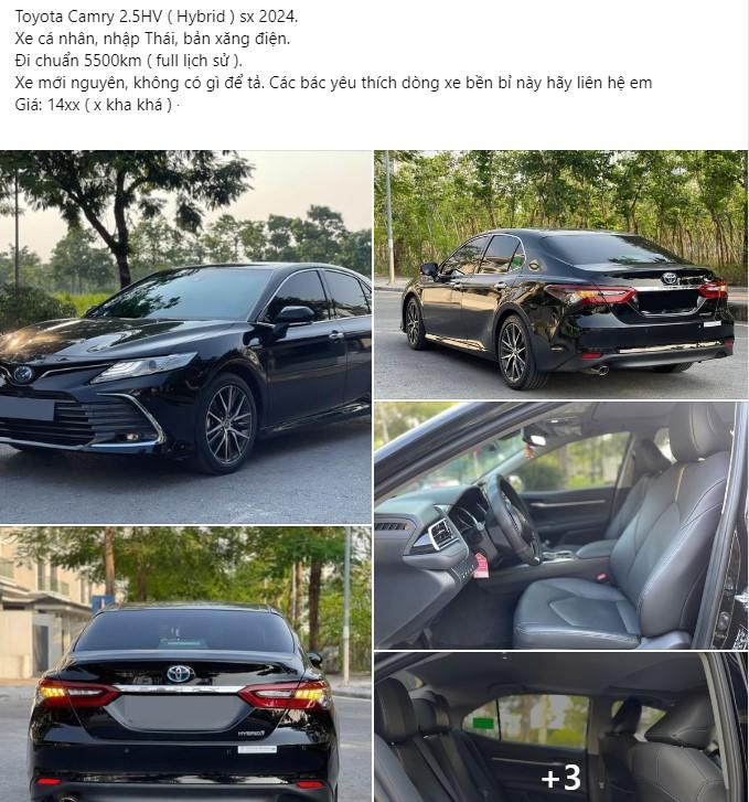 Bất ngờ với mức giá rao bán Toyota Camry hybrid 2024 sau khi vừa lăn bánh 5.500km 543660