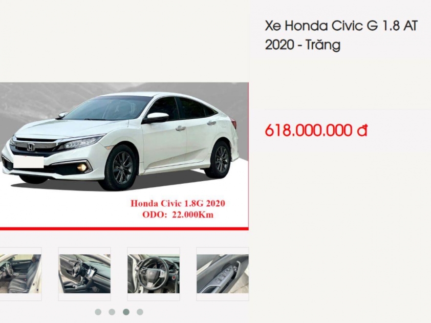 Lăn bánh 4 năm, Honda Civic 2020 được rao bán với giá bao nhiêu? 543120