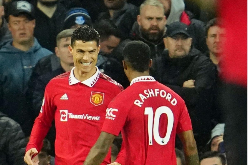 Ronaldo đã chơi cùng Rashford ở lần thứ 2 trở lại Man Utd, anh đánh giá cao cầu thủ người Anh này. Ảnh: Getty